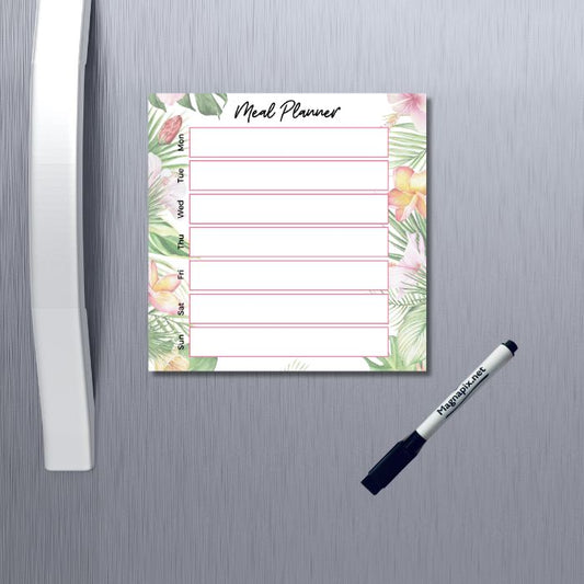Magnetic meal planner mini hibiscus