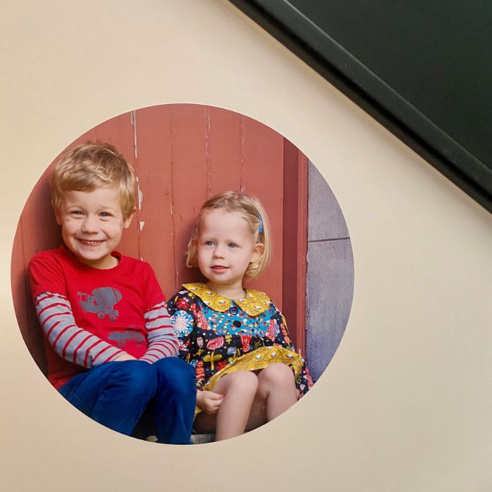 Large round photo decal kids