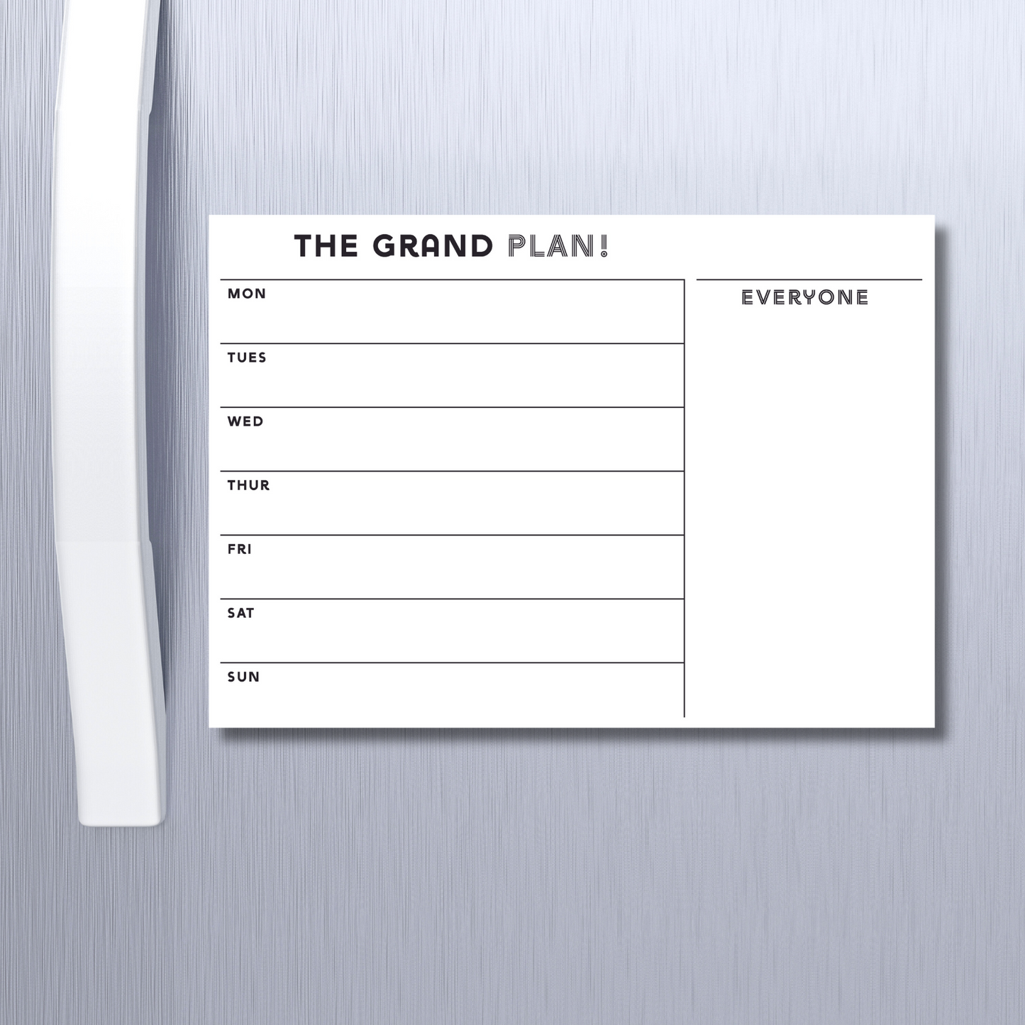 Weekly planner black n white