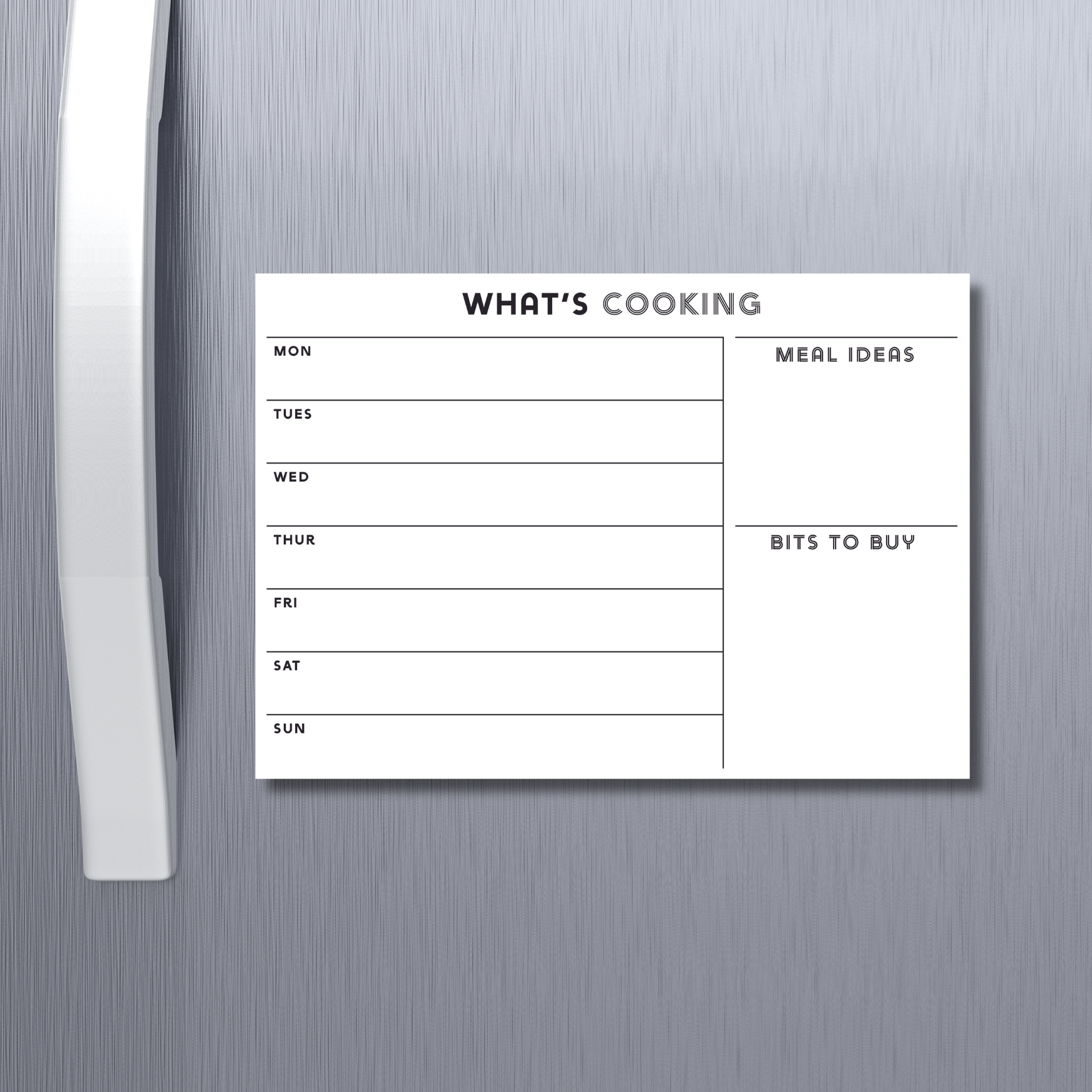 Meal Planner Landscape Monochrome