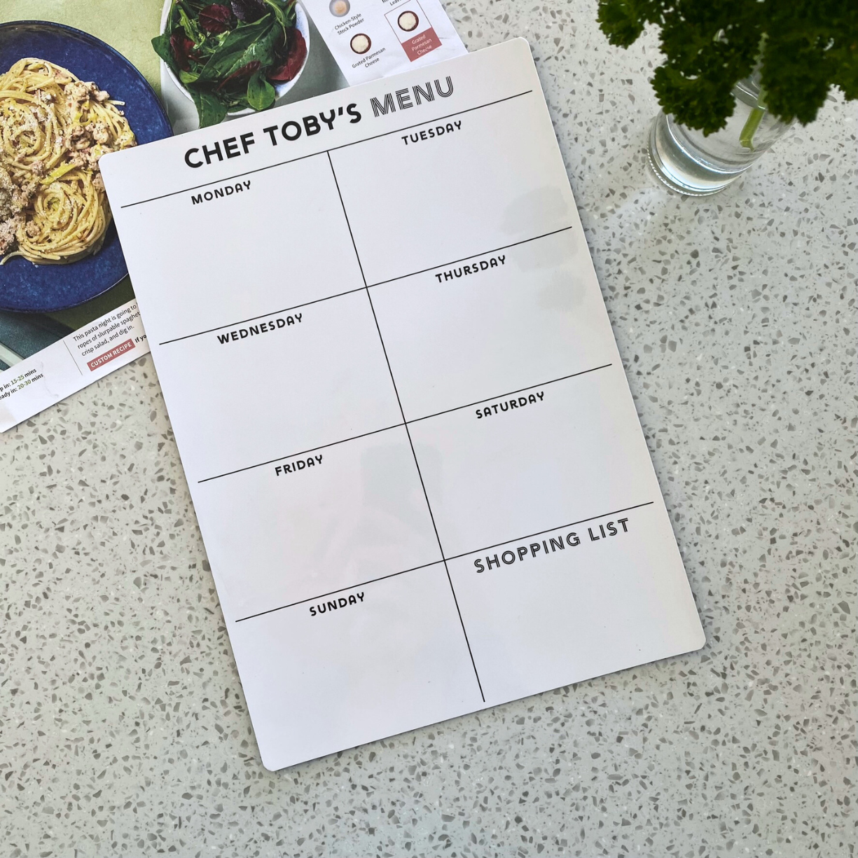 Magnetic Meal Planner custom title
