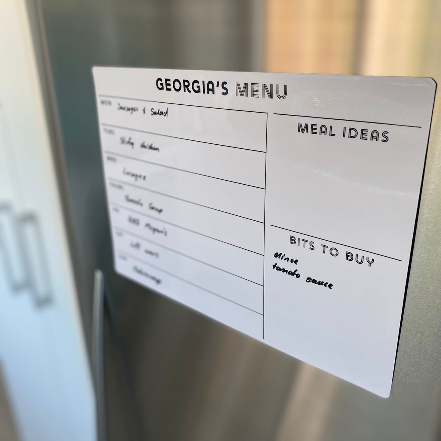 photo custom magnetic meal planner