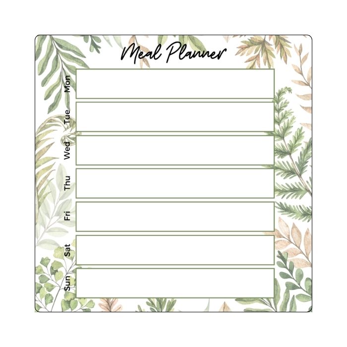 mini magnetic meal planner ferns