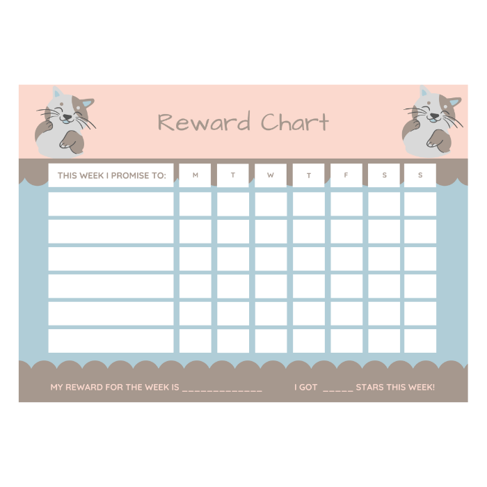 magnetic chore chart pink cat