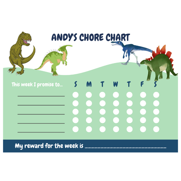 Dinosaur reward chart