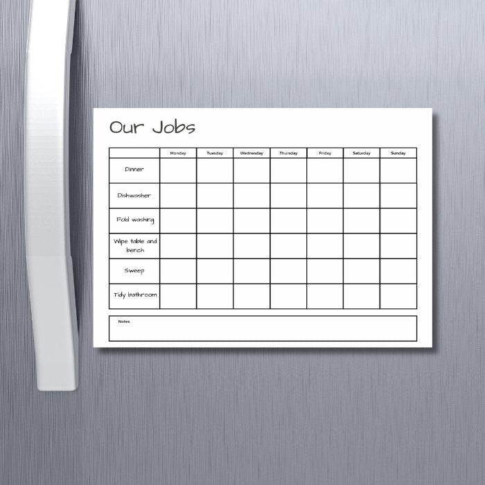 Magnetic family chore chart