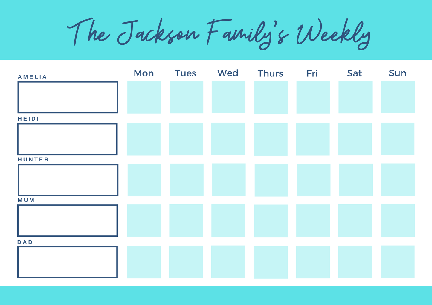 Family Chore Chart Option B - Magnapix- 08FCOB