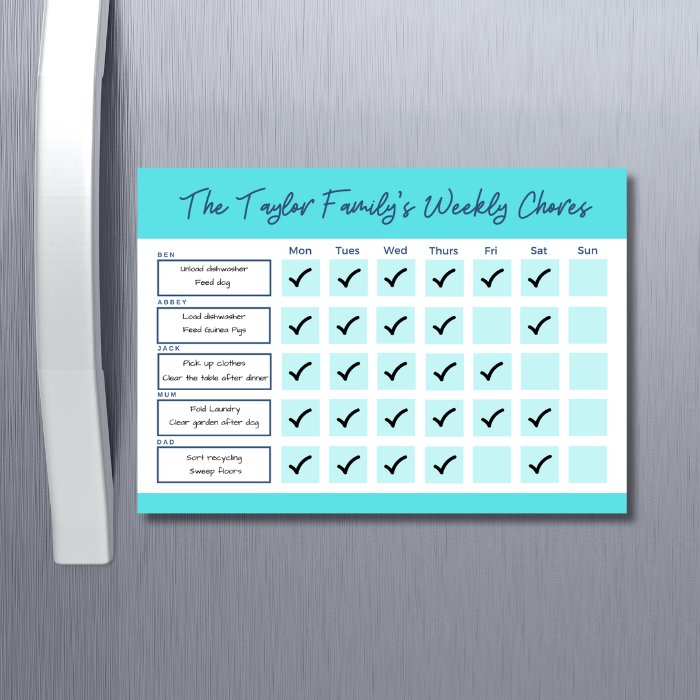 Family Chore Chart Option B - Magnapix-