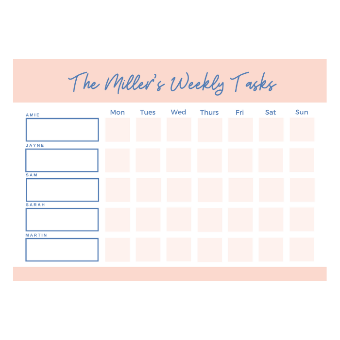 Family Chore Chart Option B - Magnapix- 08FCOB