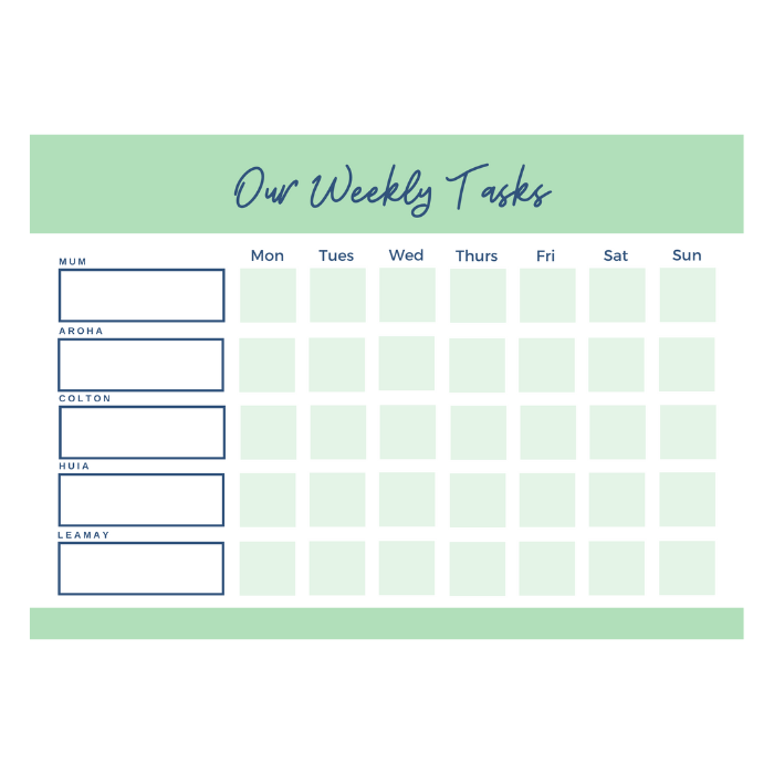 Family Chore Chart Option B - Magnapix- 08FCOB