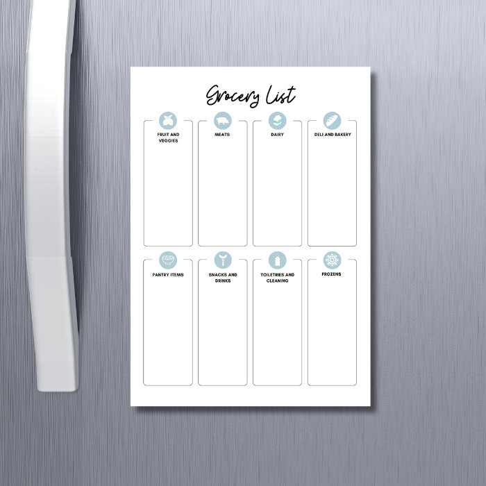 magnetic grocery list