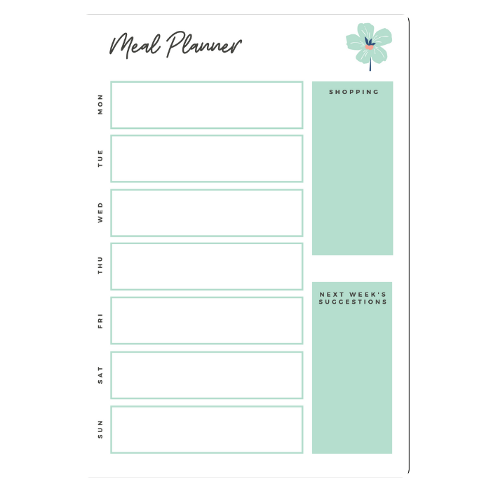 magnetic meal planner aqua