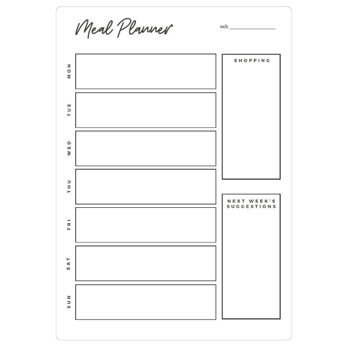 magnetic meal planner black