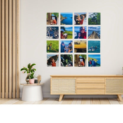 Photo wall stickers on living room wall