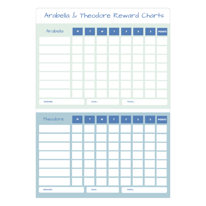 sibling reward chart green blue