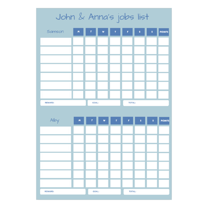 sibling reward chart blue