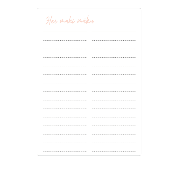 te reo to do list pink