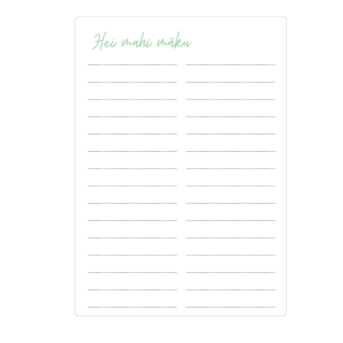 te reo to do list green