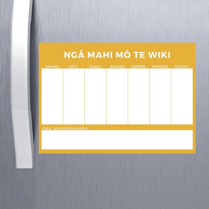 Te Reo Weekly Planner Yellow