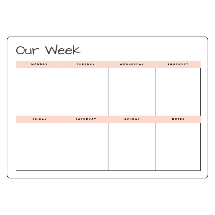 magnetic weekly planner pink