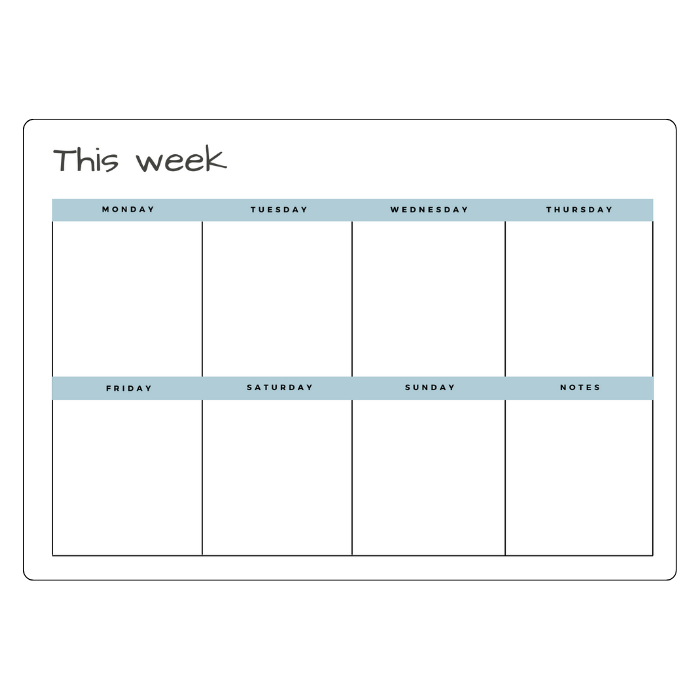 magnetic weekly planner blue