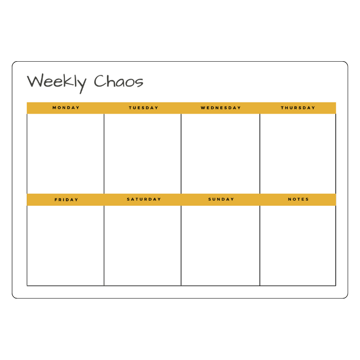 magnetic weekly planner yellow