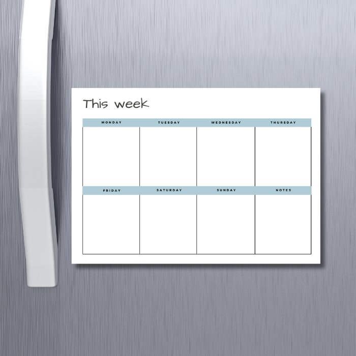 magnetic weekly planner blue