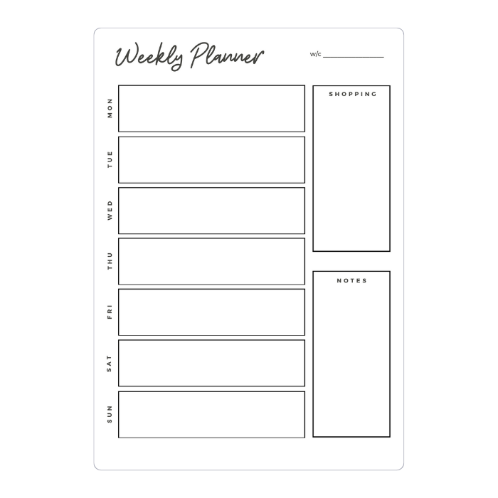 pastel weekly planner portrait black
