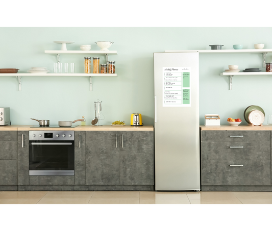 Magnetic family weekly planner on kitchen fridge — Magnapix NZ