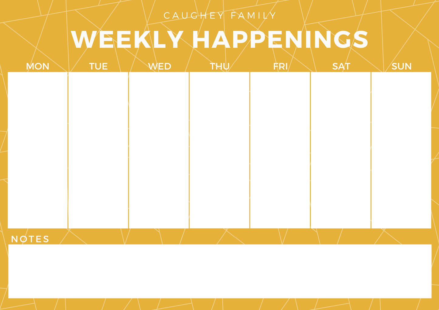 Weekly Planner Landscape Bold