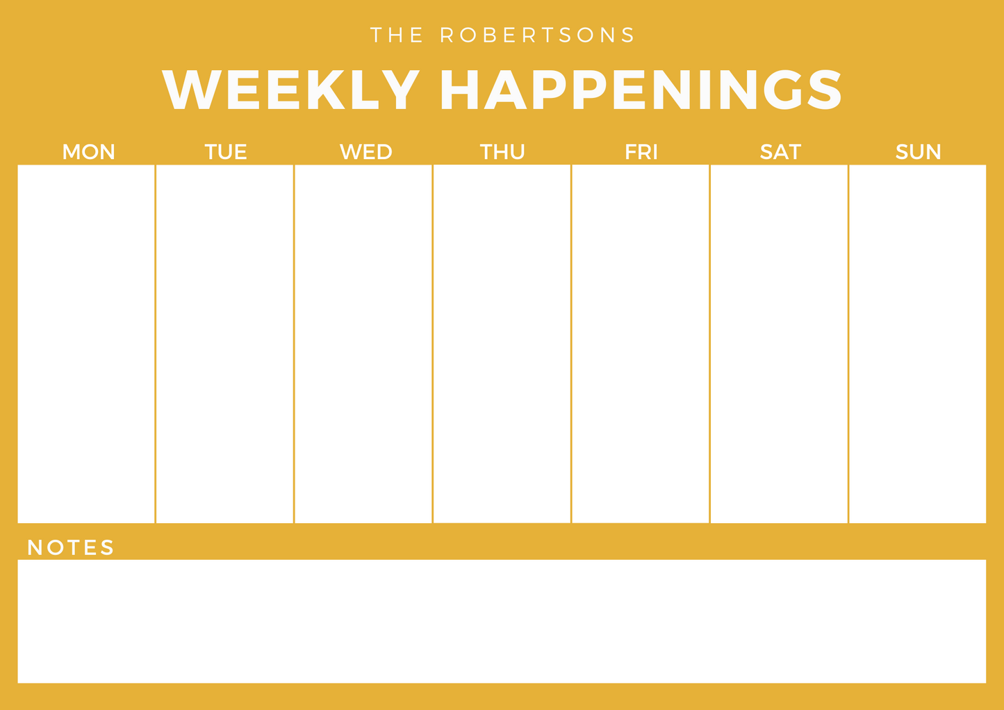 Weekly Planner Landscape Bold