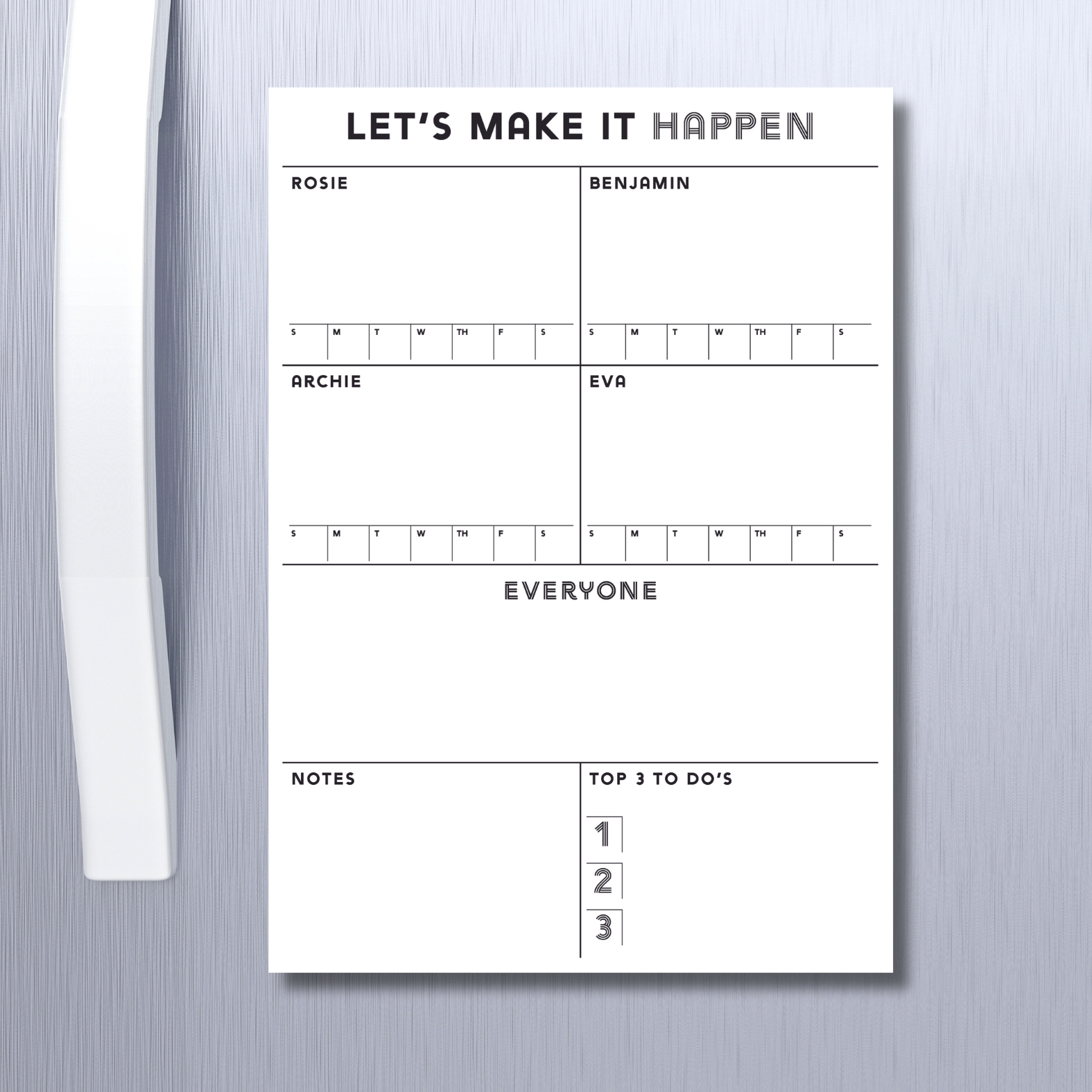 Magnetic Weekly Family Planner Monochrome Magnapix magnetic-weekly-family-planner-monochrome-magnapix
