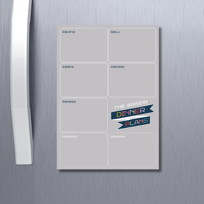 Magnetic Meal Planner Grey Te Reo Portrait custom