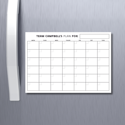 Monthly Magnetic planner white custom