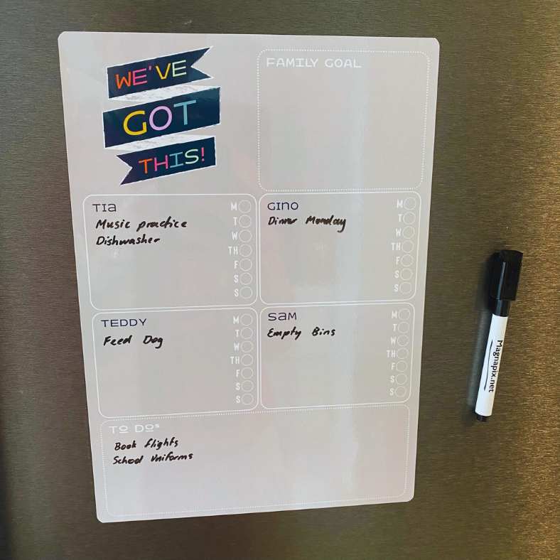 Weekly planner 4 names playful