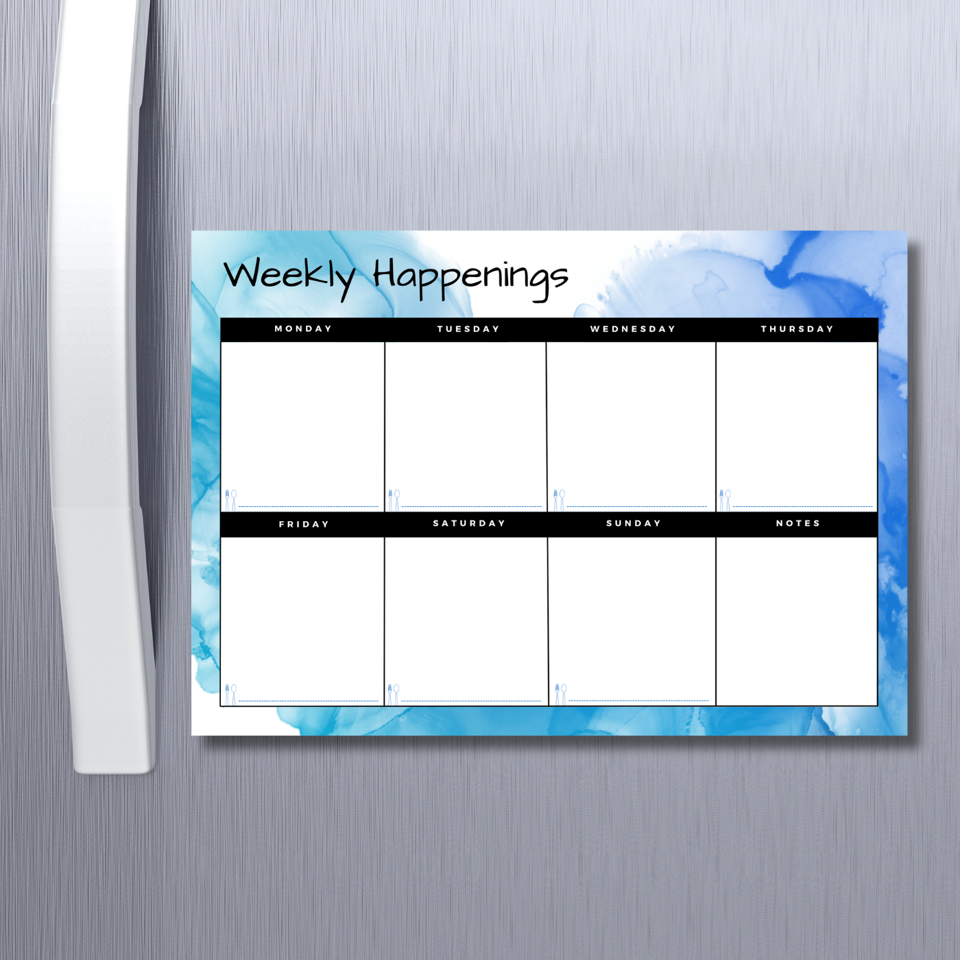 Blue splash weekly magnetic planner