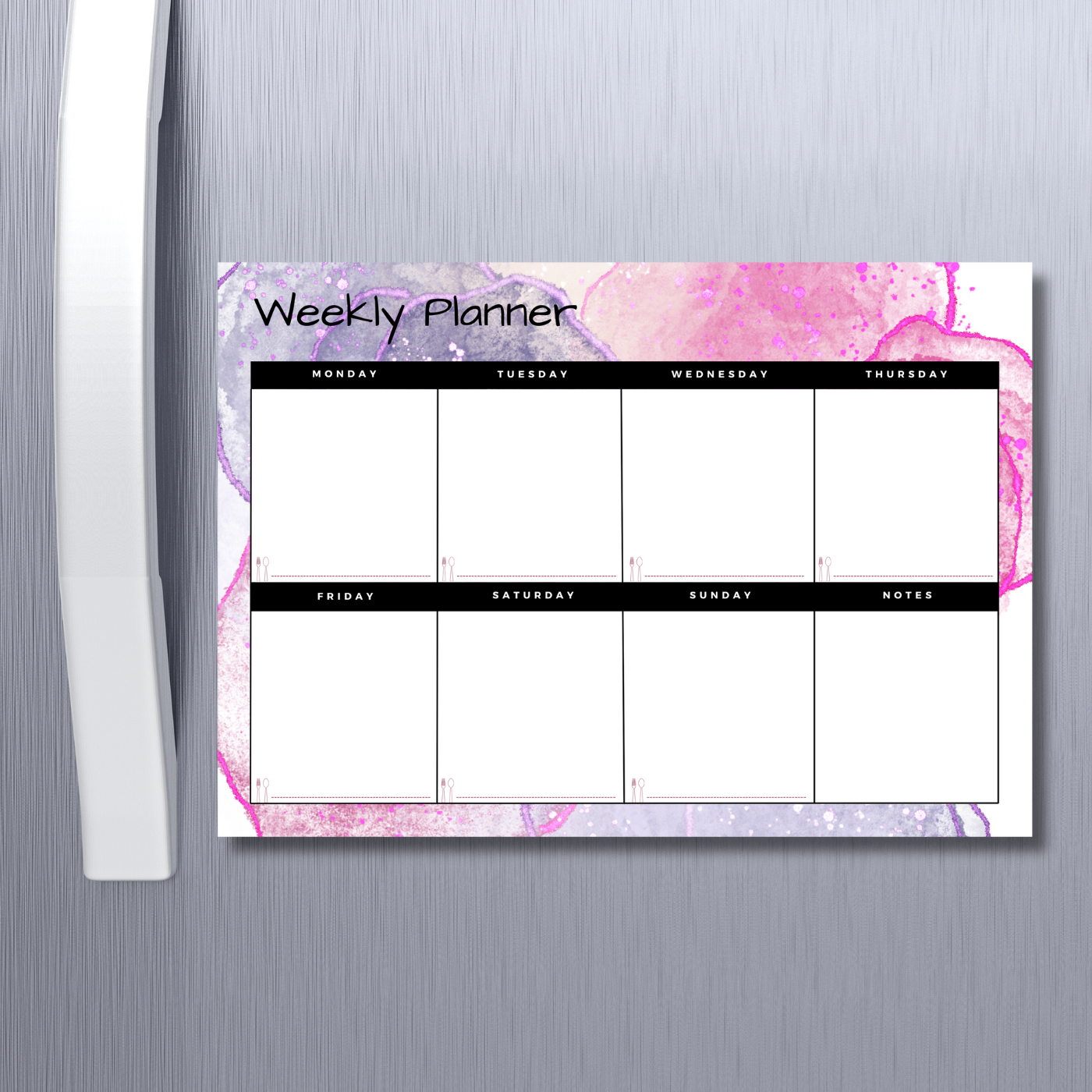 Pink splash weekly planner