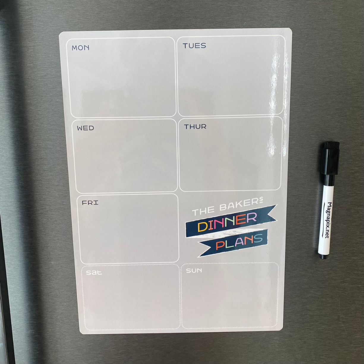 photo custom meal planner on fridge