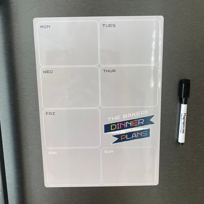 photo custom meal planner on fridge