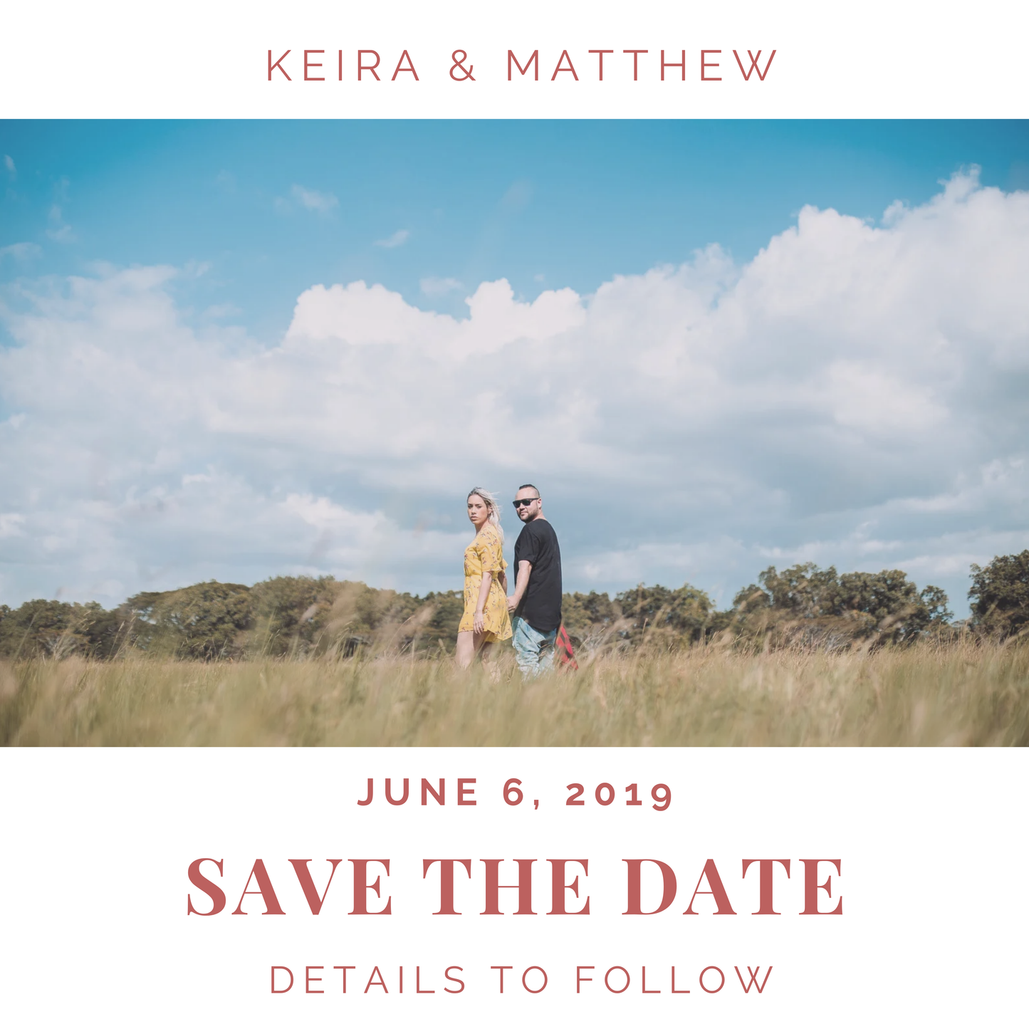 Save the date magnet landscape photo