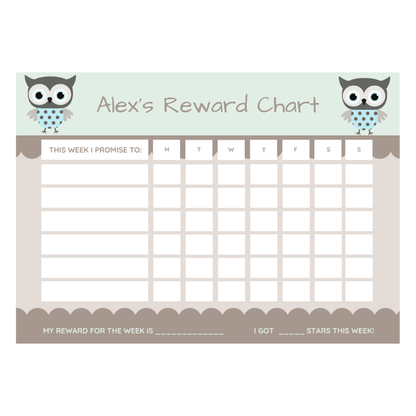 magnetic chore chart fawn owl