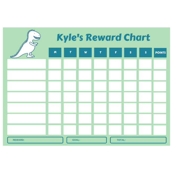dinosaur reward chart
