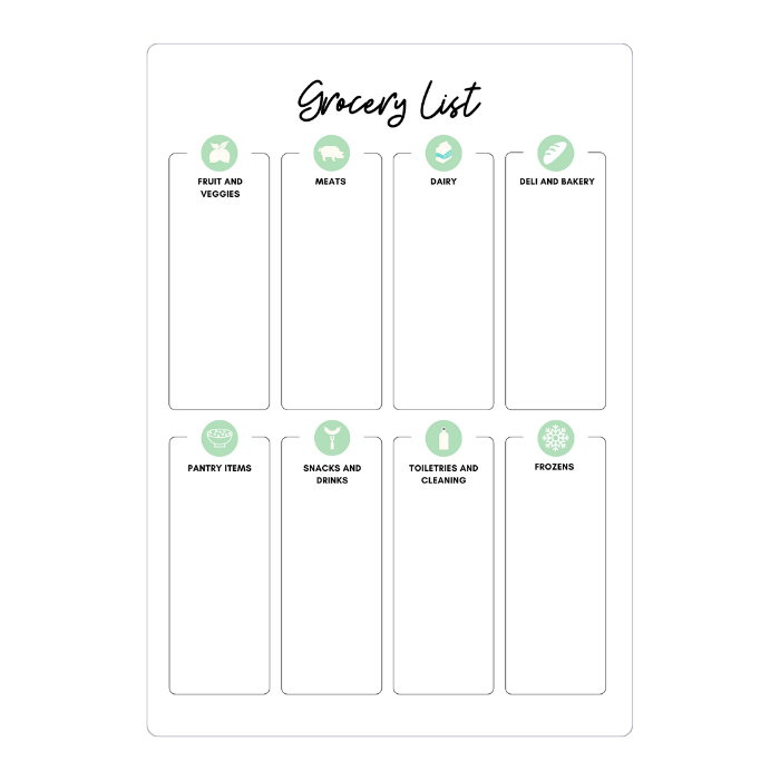 magnetic grocery list green