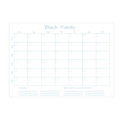Monthly Planner Blue