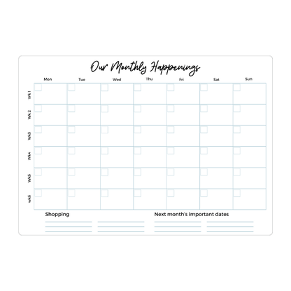 Monthly magnetic planner blue