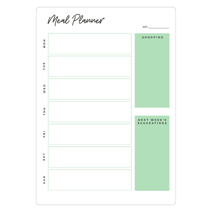 magnetic meal planner green