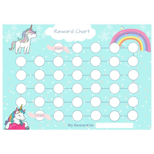 unicorn reward chart single behavious blue