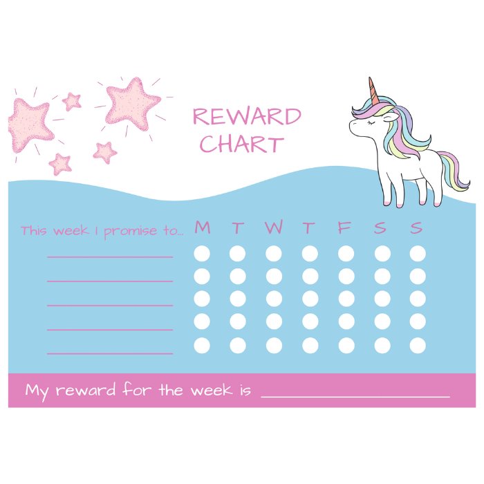 unicorn reward chart stars blue