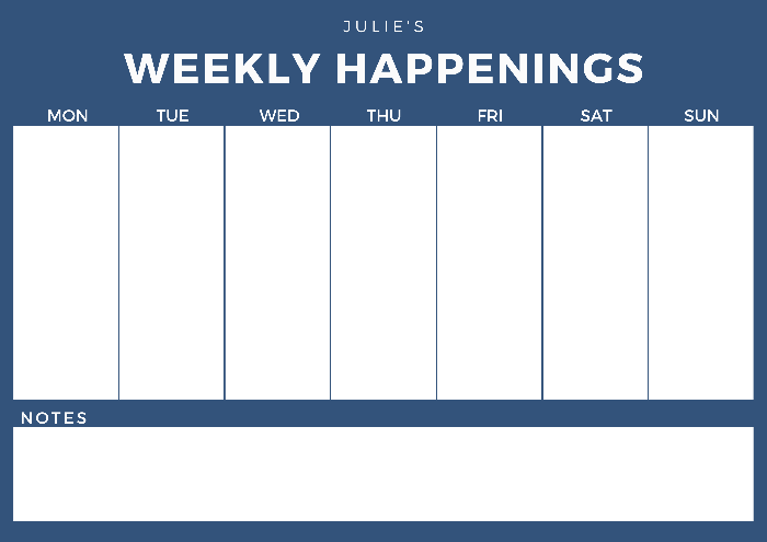 magnetic weekly planner blue