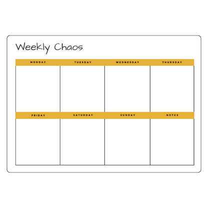 magnetic weekly planner yellow